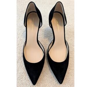 Stuart Weitzman Black Suede Mara 75 d'Orsay Pump
